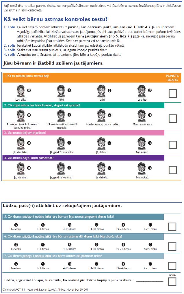 Astmas kontroles tests