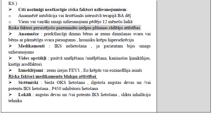 2-2. tabula. GINA BA simptomu kontrole jauniešiem un bērniem 6-11 gadu vecumā